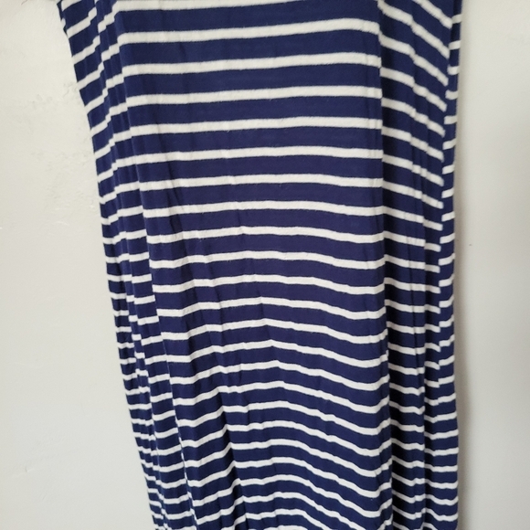 Pinc Women's Navy Blue White Striped Short Sleeve T-shirt Dress Summer Spring Lg - Picture 6 of 7